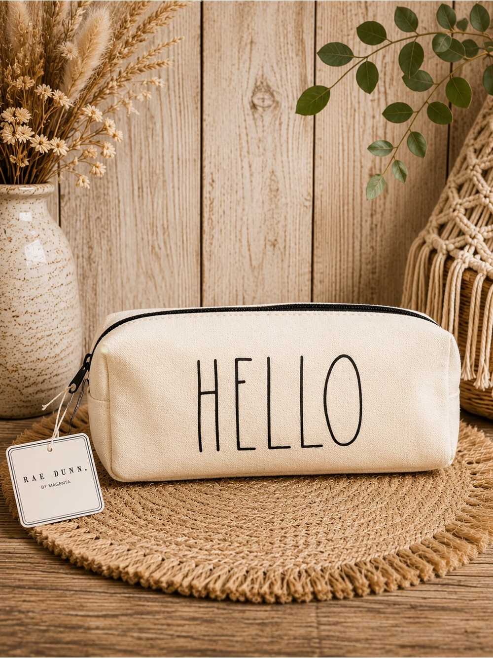 Rae Dunn Hello Canvas Bag‎